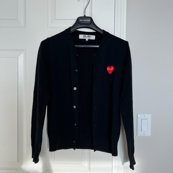 Comme Des Garçons Play Black Heart Patch Cardigan - Picture 2 of 8